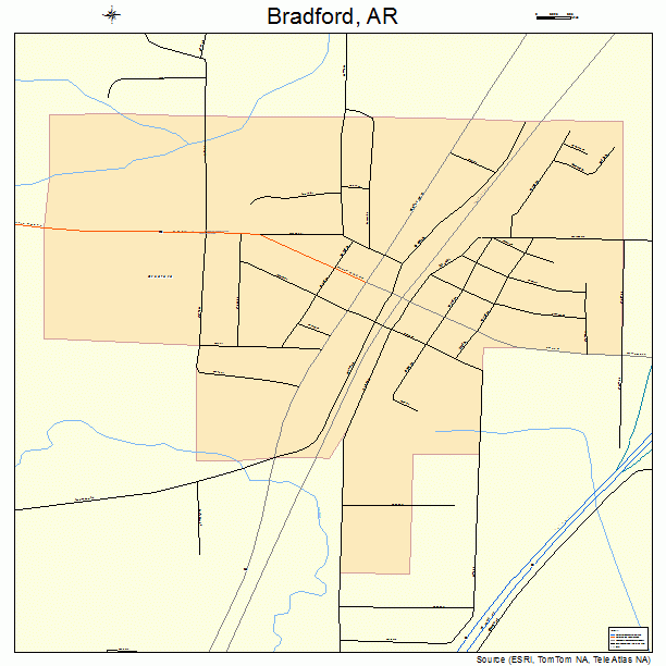 Bradford, AR street map