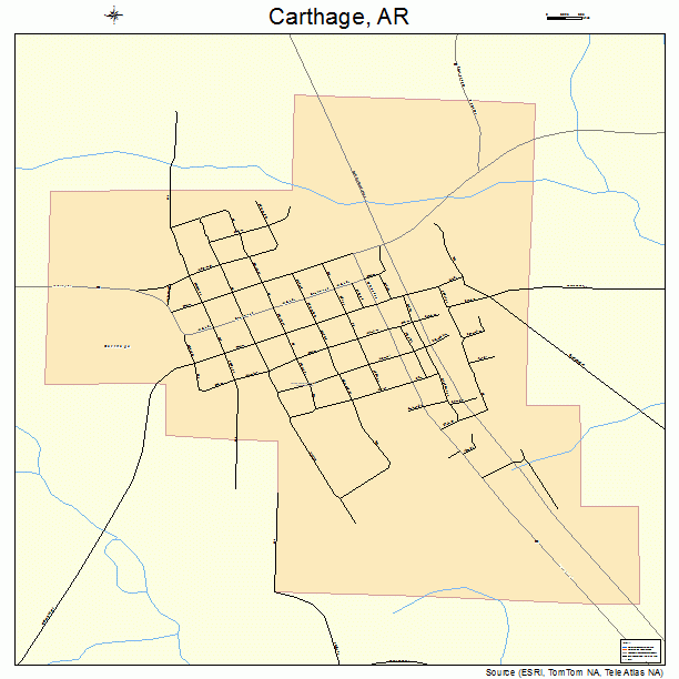 Carthage, AR street map