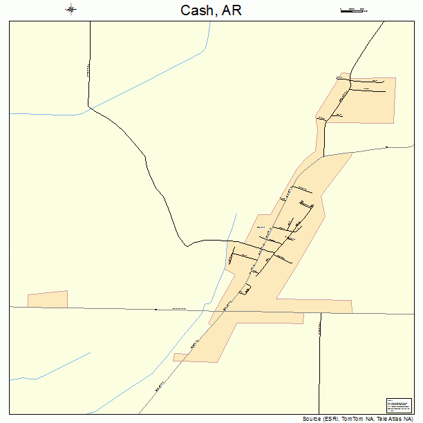 Cash, AR street map