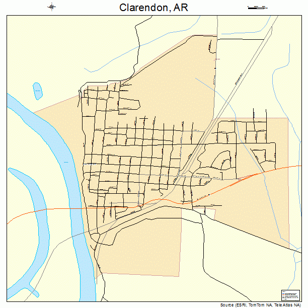 Clarendon, AR street map