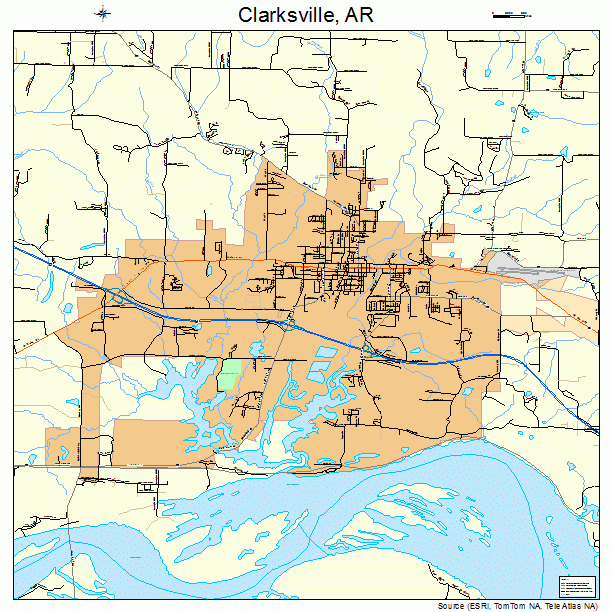 Clarksville, AR street map