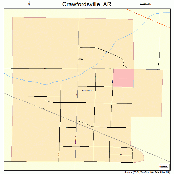 Crawfordsville, AR street map