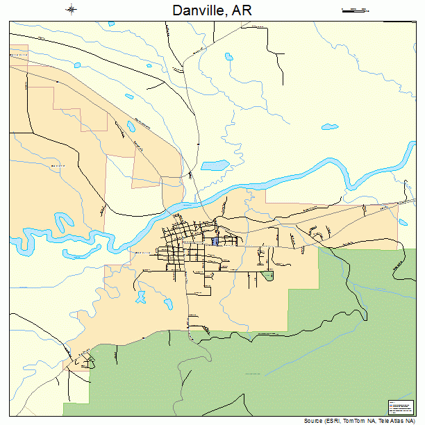 Danville, AR street map
