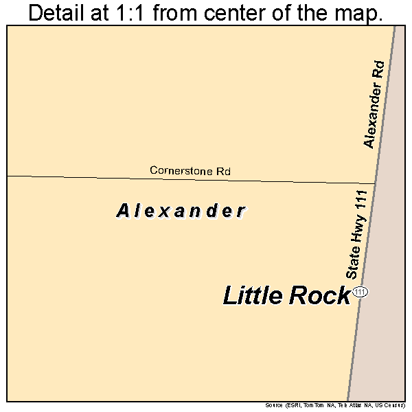 Alexander, Arkansas road map detail