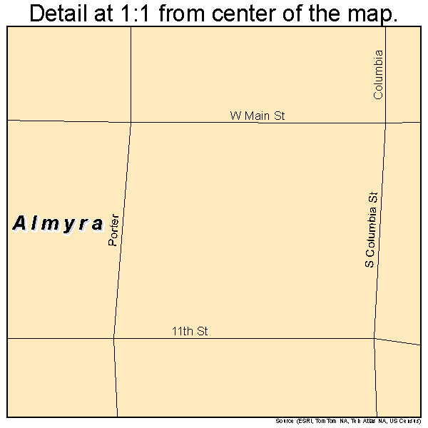 Almyra, Arkansas road map detail