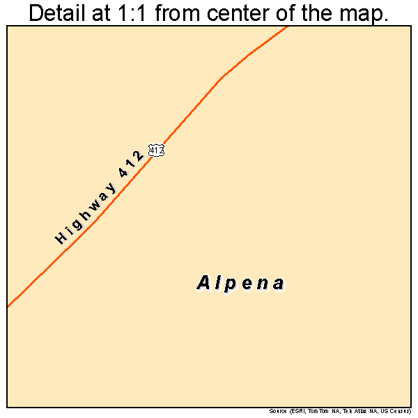 Alpena, Arkansas road map detail