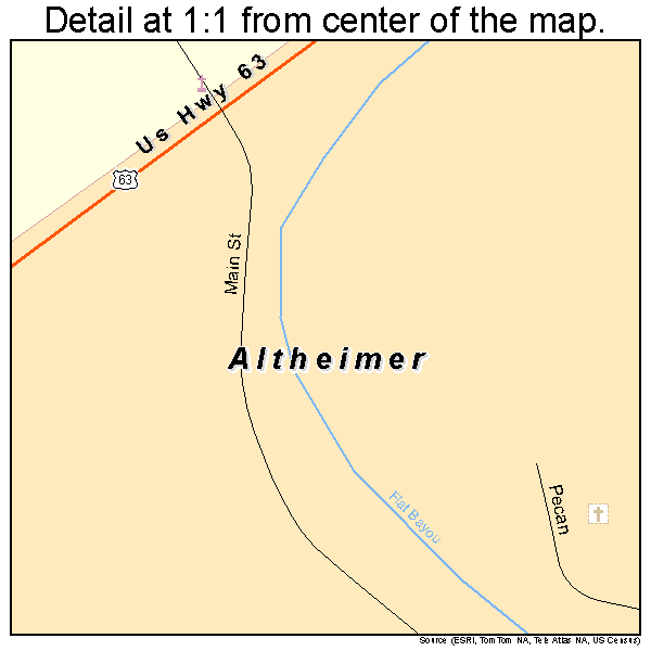 Altheimer, Arkansas road map detail