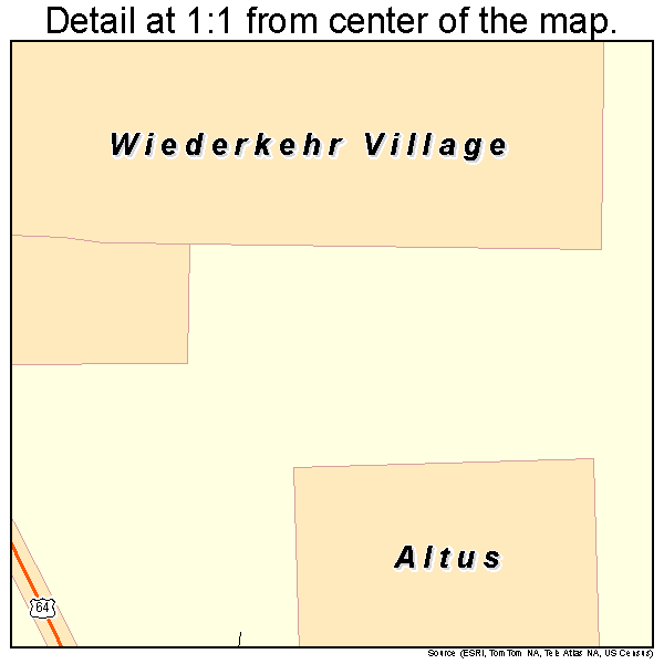 Altus, Arkansas road map detail