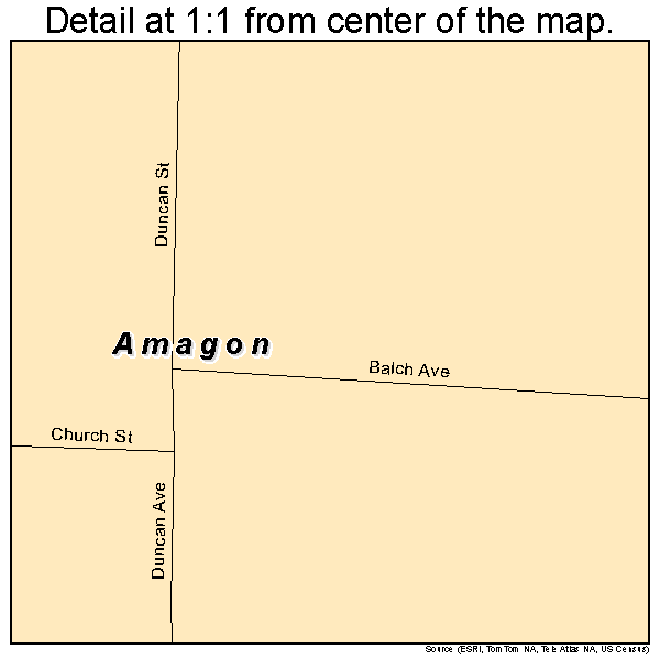 Amagon, Arkansas road map detail