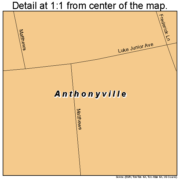 Anthonyville, Arkansas road map detail