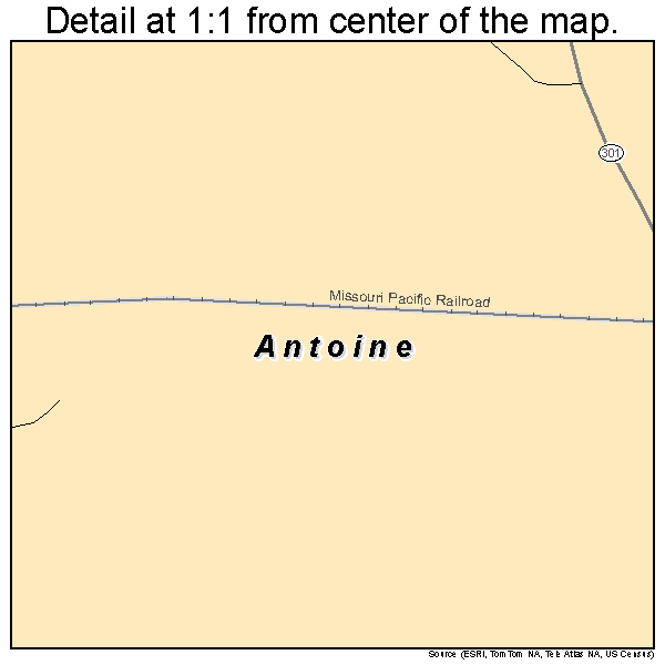Antoine, Arkansas road map detail