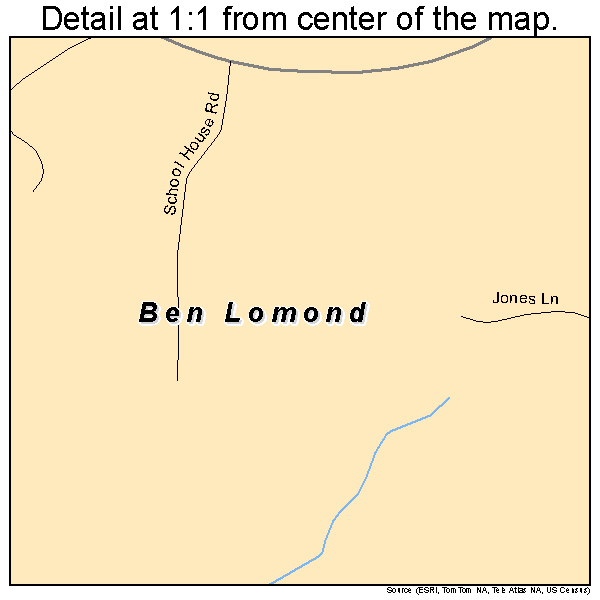 Ben Lomond, Arkansas road map detail