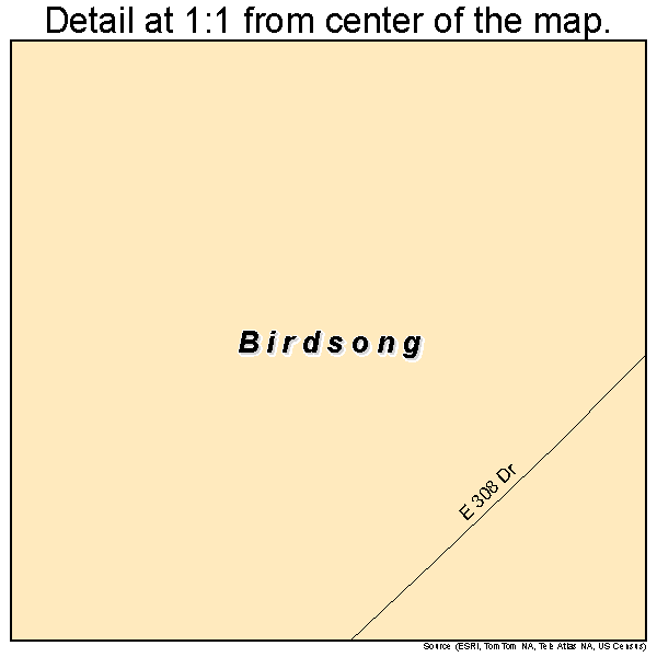 Birdsong, Arkansas road map detail