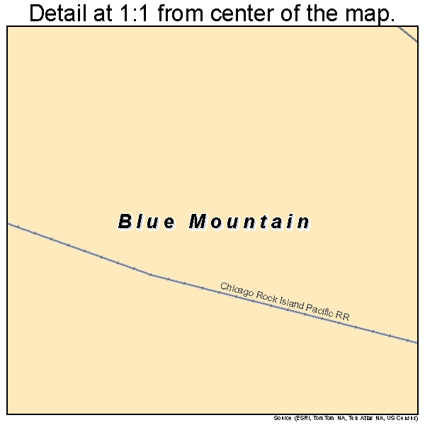 Blue Mountain, Arkansas road map detail
