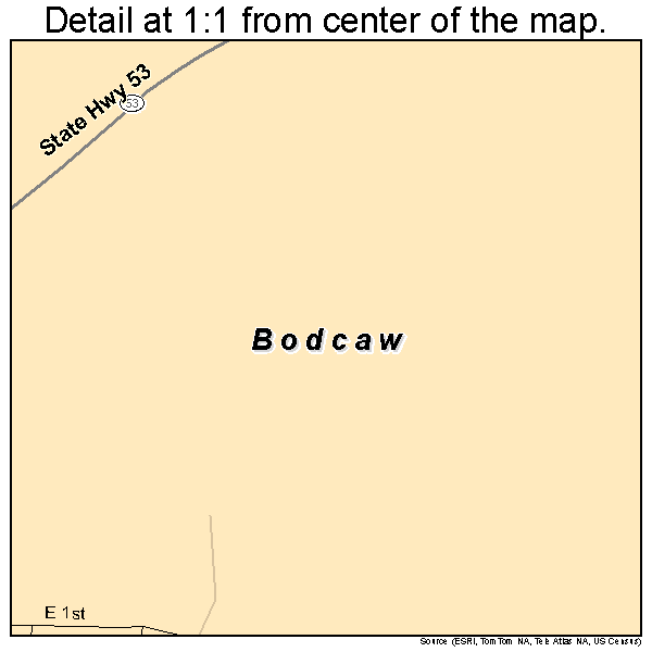 Bodcaw, Arkansas road map detail