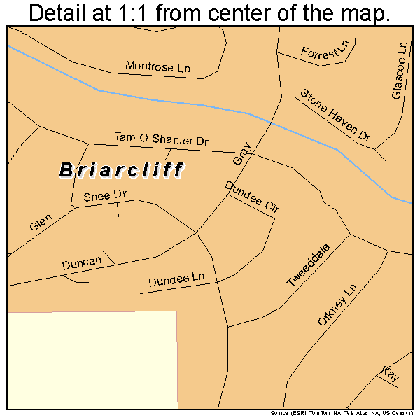 Briarcliff, Arkansas road map detail