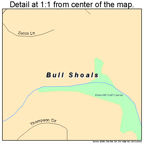 Bull Shoals, Arkansas road map detail