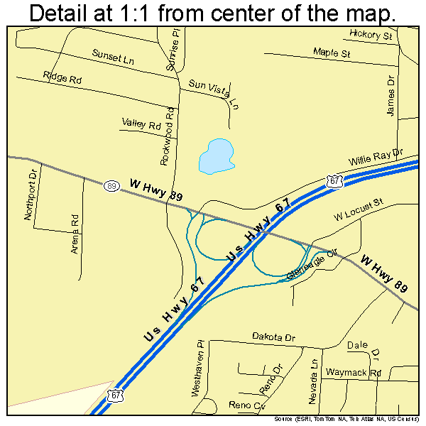 Cabot, Arkansas road map detail