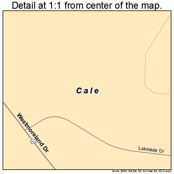 Cale, Arkansas road map detail