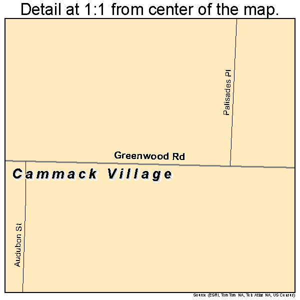 Cammack Village, Arkansas road map detail
