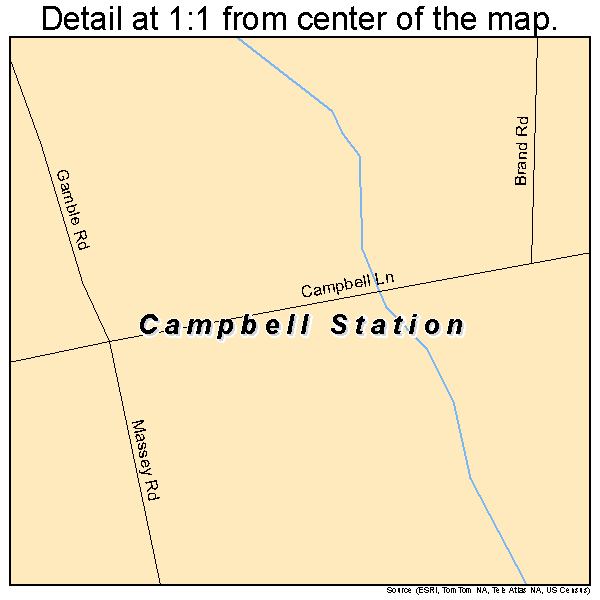 Campbell Station, Arkansas road map detail