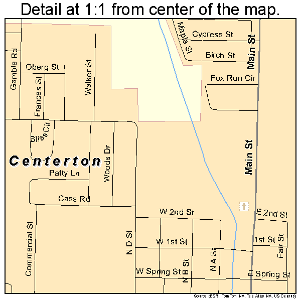 Centerton, Arkansas road map detail