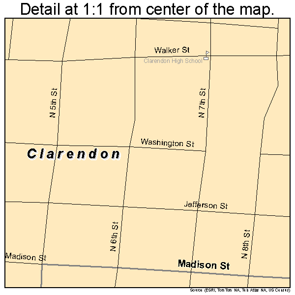 Clarendon, Arkansas road map detail