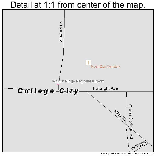 College City, Arkansas road map detail