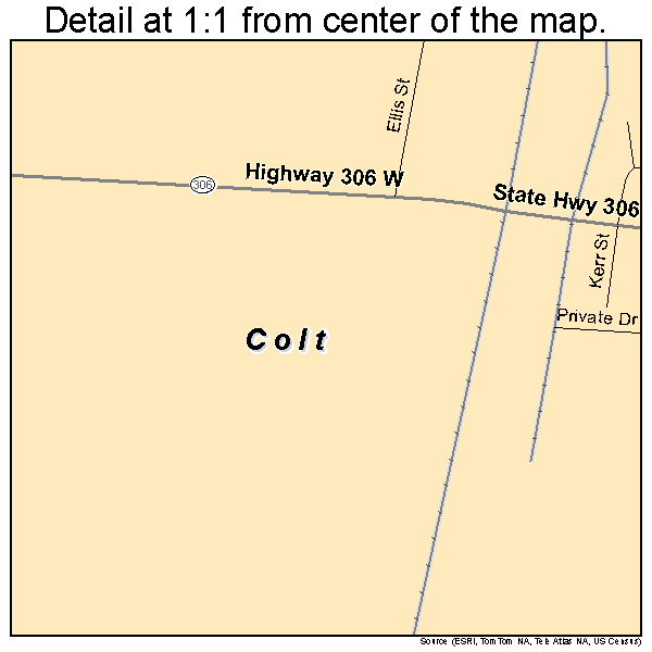 Colt, Arkansas road map detail