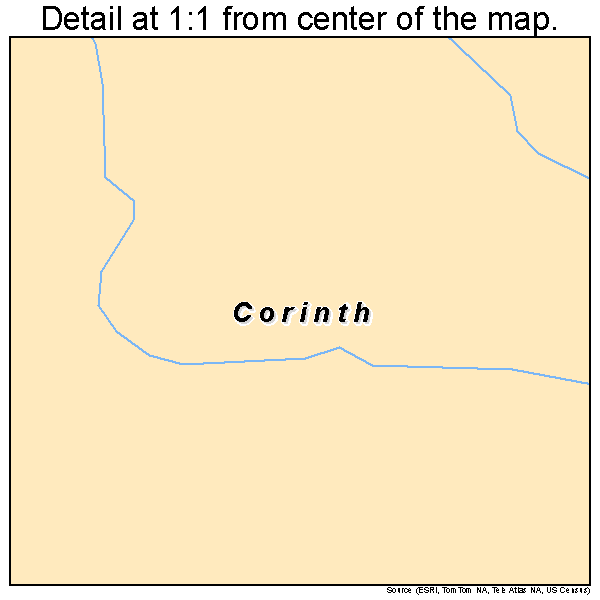 Corinth, Arkansas road map detail