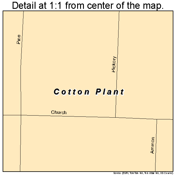 Cotton Plant, Arkansas road map detail