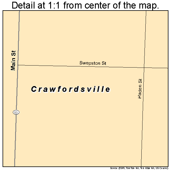 Crawfordsville, Arkansas road map detail