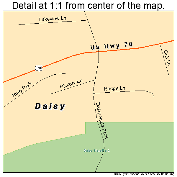 Daisy, Arkansas road map detail