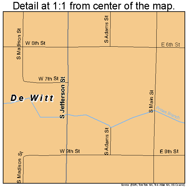 De Witt, Arkansas road map detail
