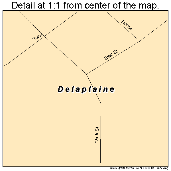 Delaplaine, Arkansas road map detail
