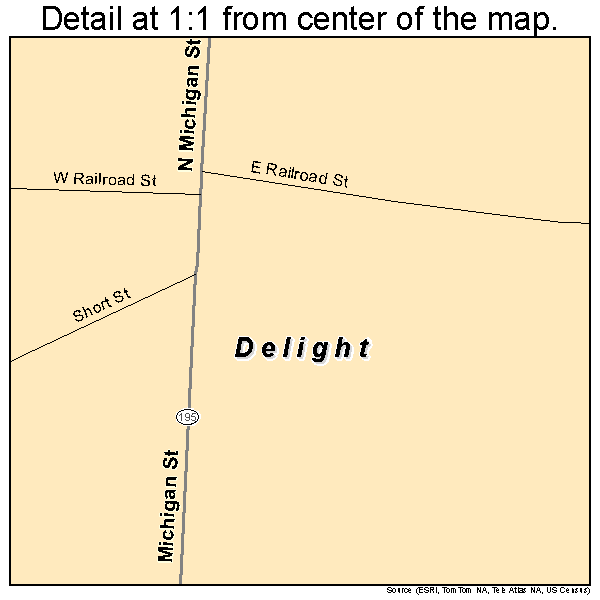 Delight, Arkansas road map detail