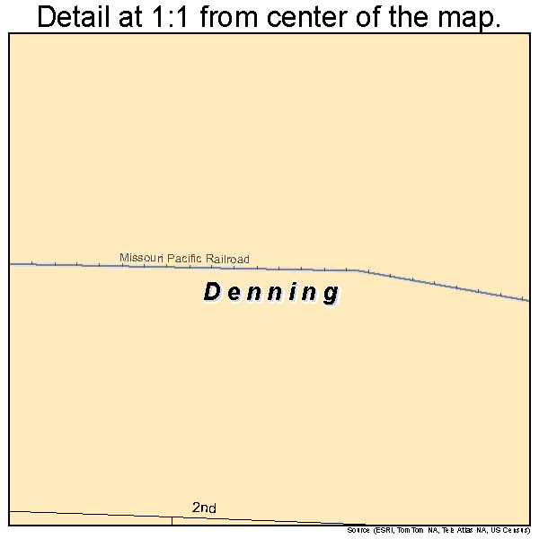 Denning, Arkansas road map detail