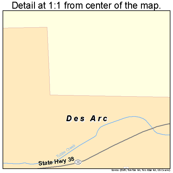 Des Arc, Arkansas road map detail