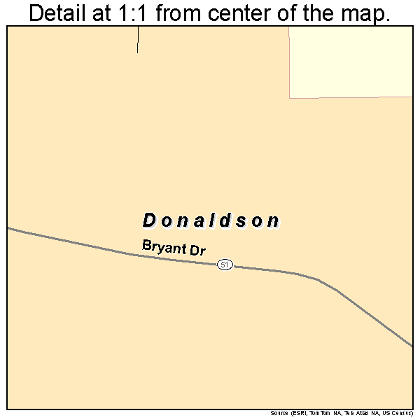 Donaldson, Arkansas road map detail