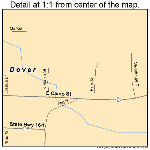 Dover, Arkansas road map detail