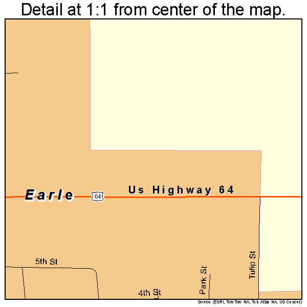 Earle, Arkansas road map detail