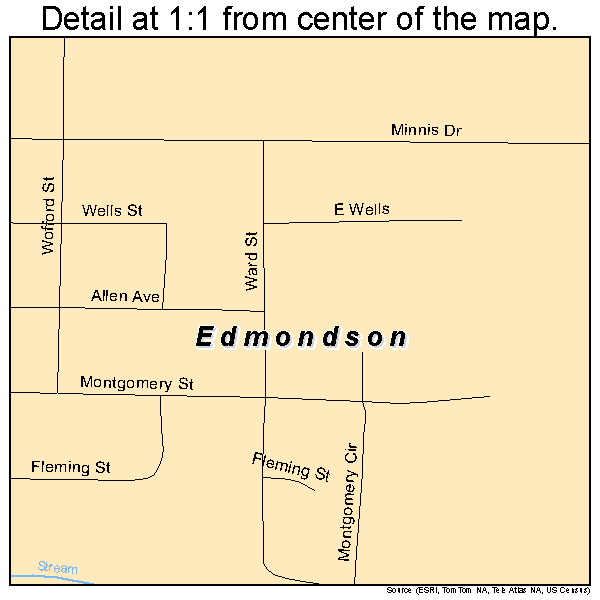 Edmondson, Arkansas road map detail