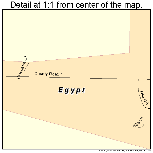 Egypt, Arkansas road map detail