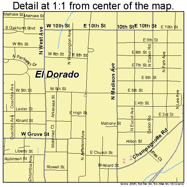 El Dorado, Arkansas road map detail