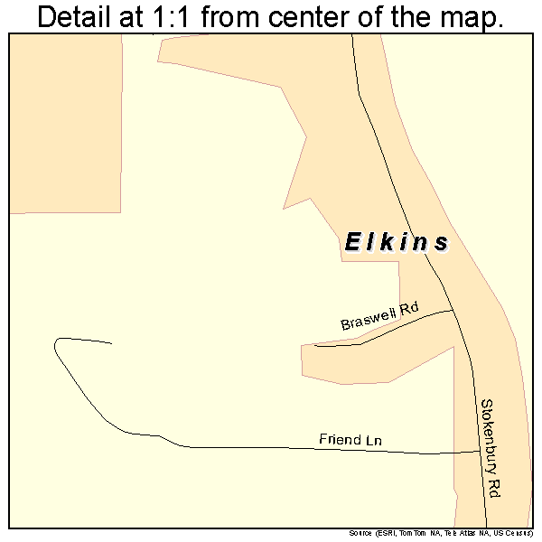 Elkins, Arkansas road map detail