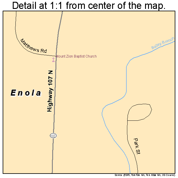 Enola, Arkansas road map detail