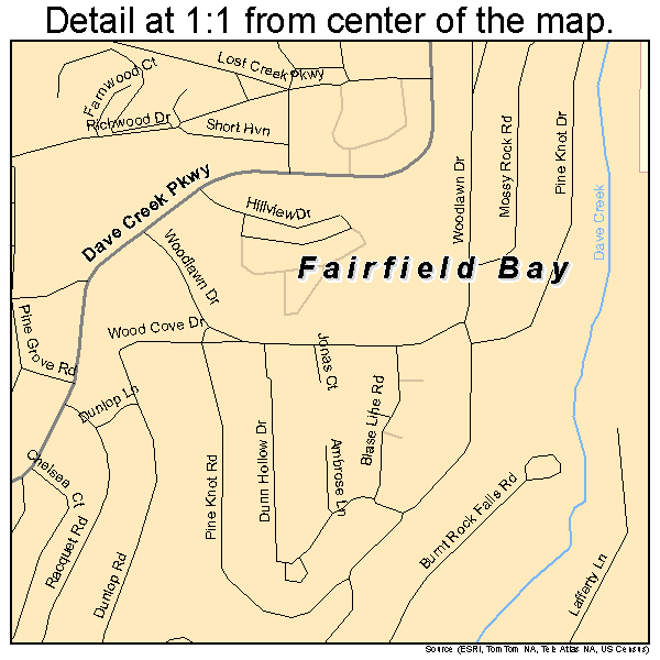 Fairfield Bay, Arkansas road map detail