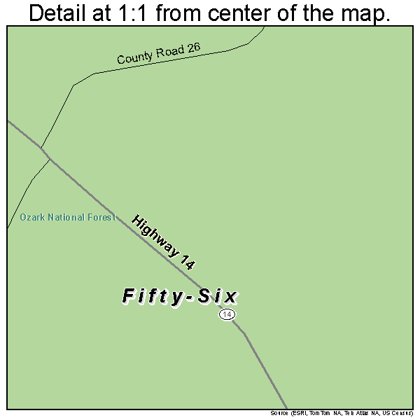 Fifty-Six, Arkansas road map detail