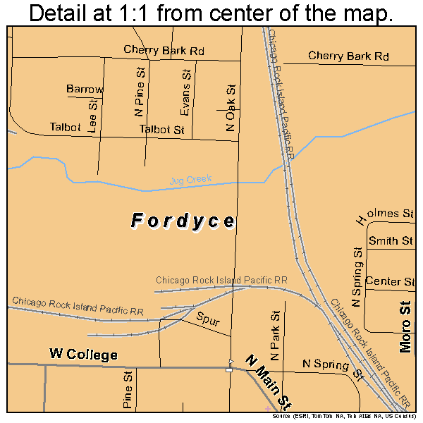 Fordyce, Arkansas road map detail