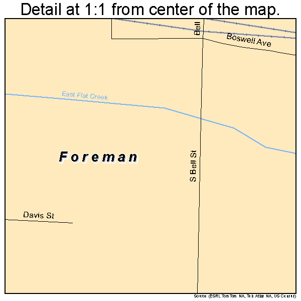 Foreman, Arkansas road map detail